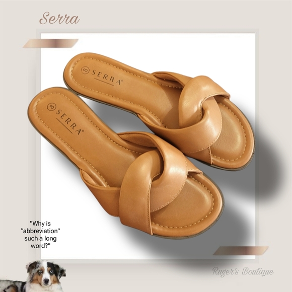 🌿Serra Women's size 8 Tan Leather-Like Twist Top Knot Sandals-Cute! - Picture 11 of 12